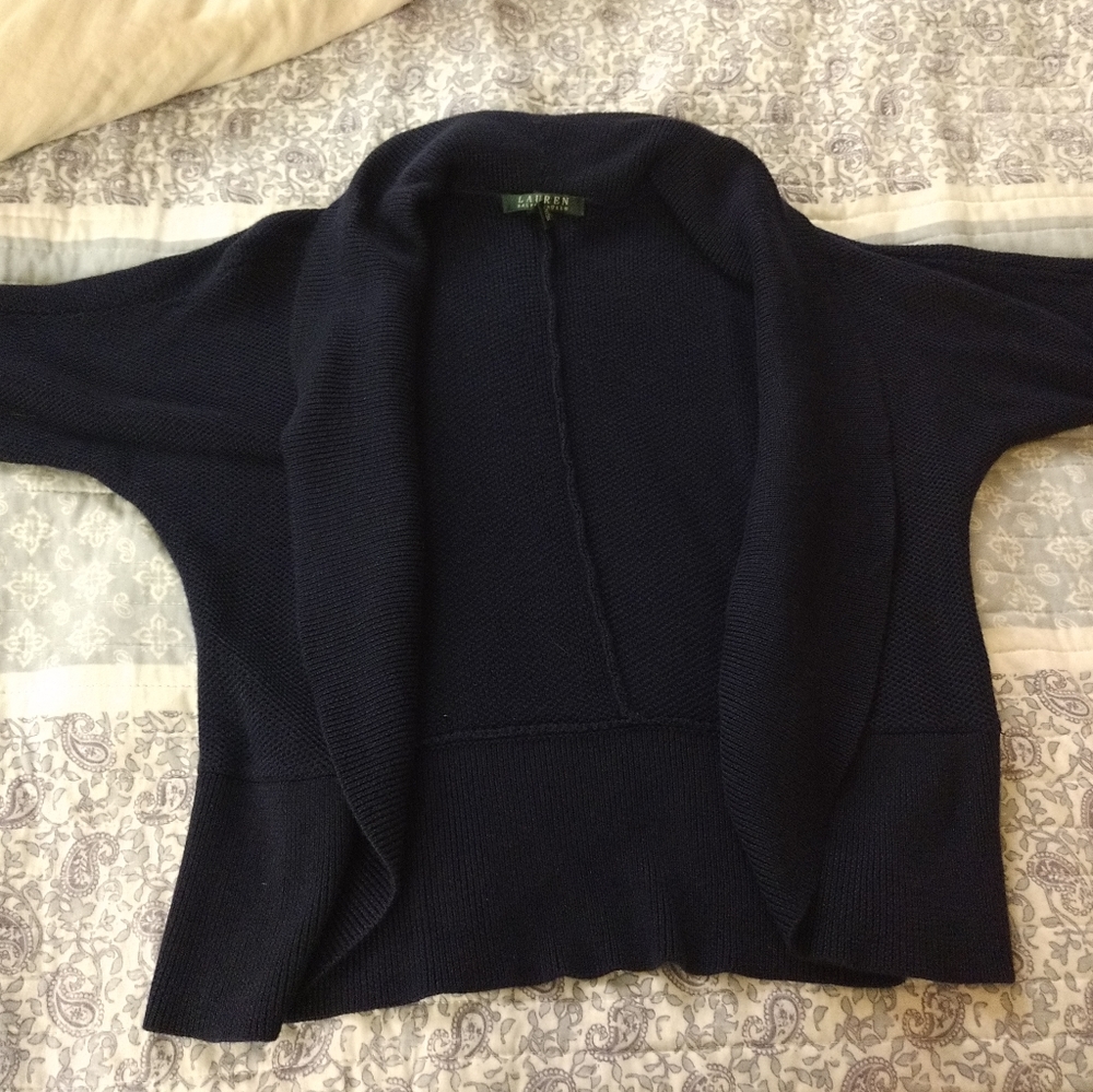 Ralph Lauren Navy blue knit short sleeve cardigan